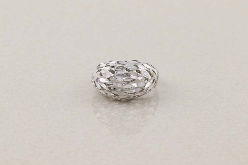 Sterling Silver Textured Diamond Cut Dome Ring Size 10 - Picture 6 of 9